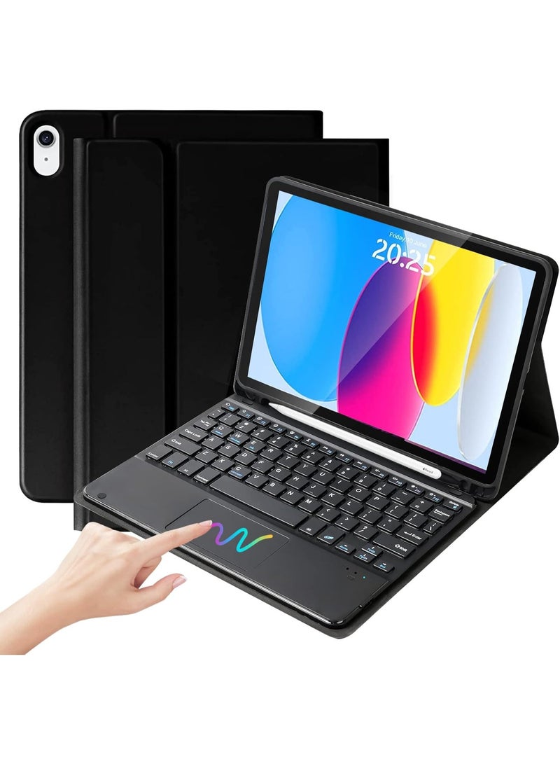 Magnetic Keyboard Case for New iPad 11th Gen 11 inch A16 2025 for iPad 10th Generation 10.9 inch 2022, Detachable Wireless Bluetooth Keyboard with Touchpad Pencil Holder, Black - Image 1